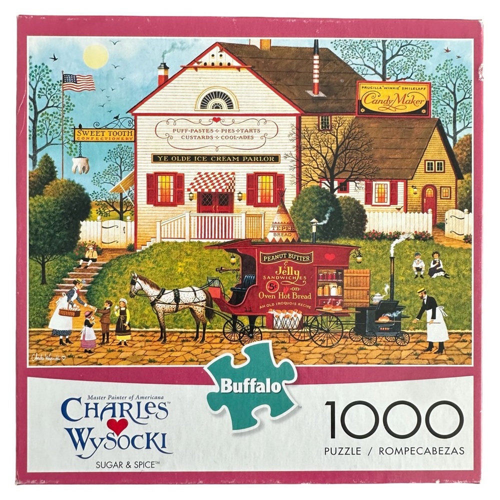Charles Wysocki 1000 Piece Puzzle - Sugar & Spice - Ye Olde Ice Cream Parlor